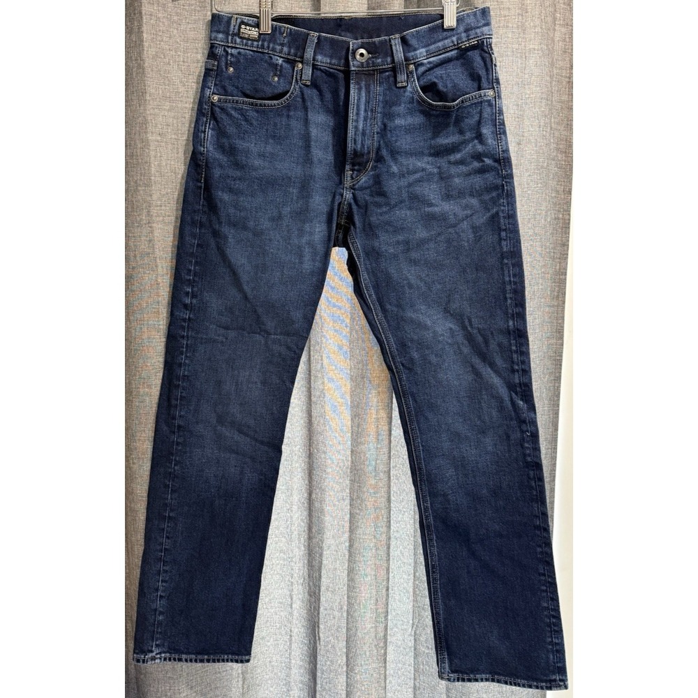 G Star Raw Mosa Straight Jeans Mens 30/30‎ Med Wash Denim Jeans Pockets Logo EUC
